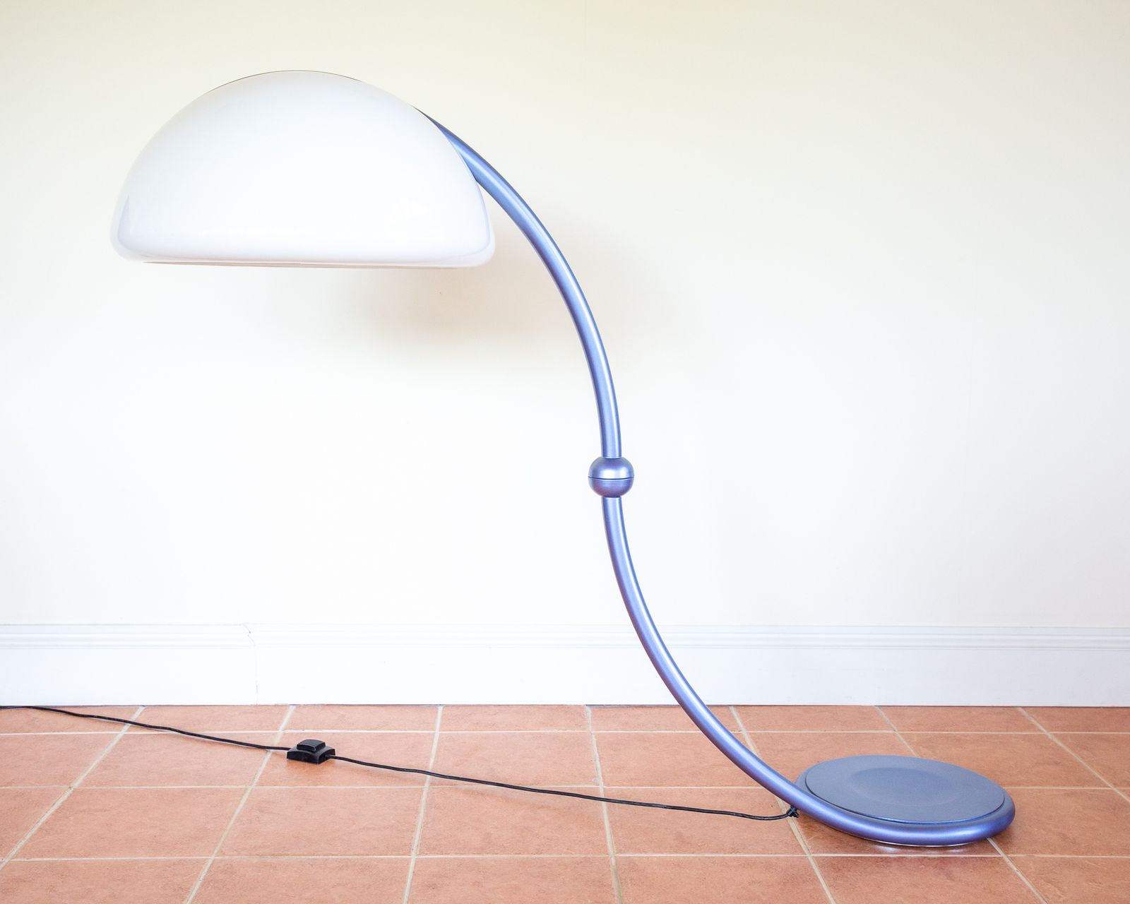 Large Space Age Floor Lamp By Elio Martinelli Serpente Lamp Ferrari Blue Italian Designer Mid Century Mcm Martinelli Luce Adjustable Reading Lamp photo furniture