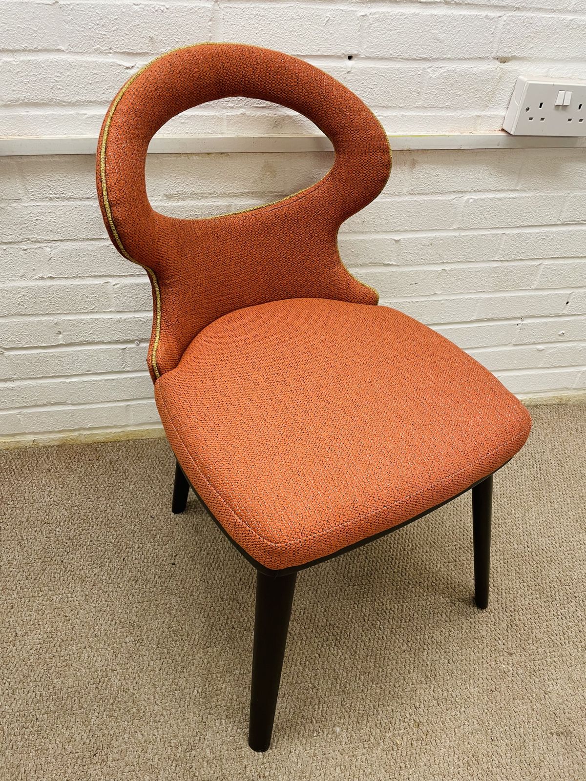 Set Of 6 Vintage Italian Dining Chairs Reupholstered In Multicoloured Fabric photo vinterior