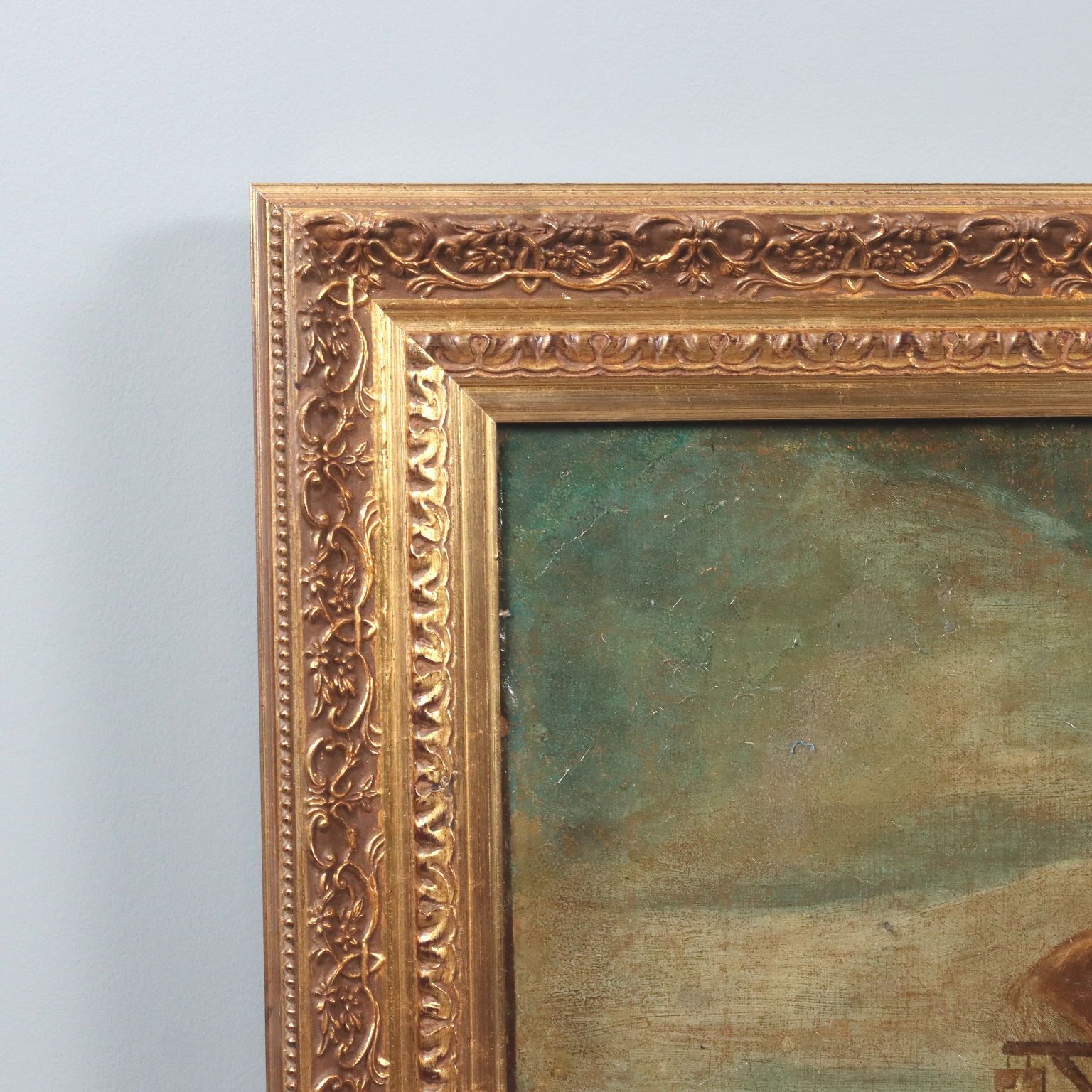 photo for sale Village Glimpse Antique Painting Oil On Canvas Italy XVIII Century