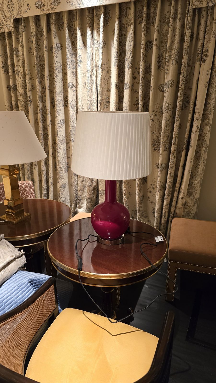 Pair Of Ox Blood Glazed Chinese Table Lamps With Metal Base photo 1196.0