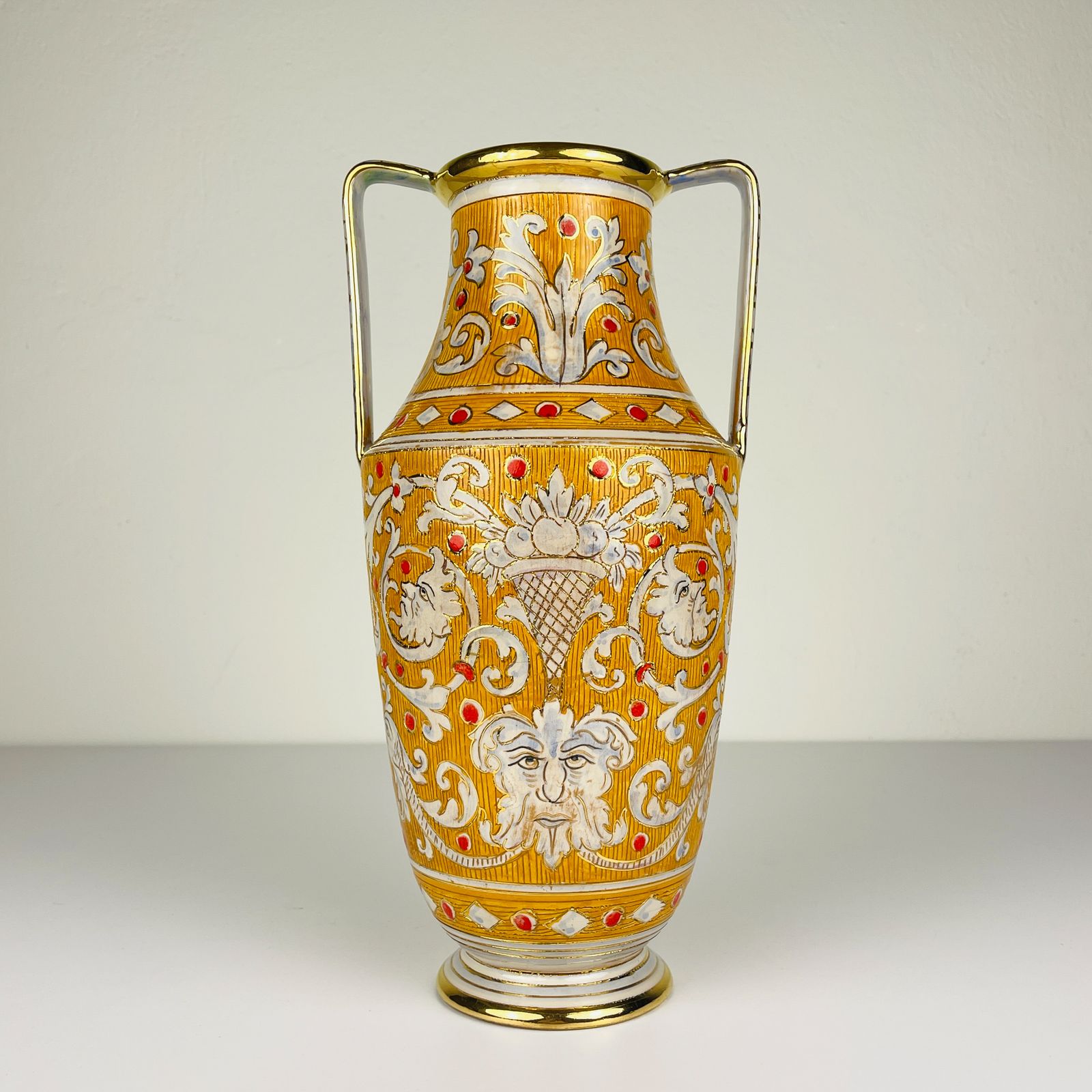 Antique Ceramic Vase By Serafino Volpi For Deruta, Italy, 1940 50s