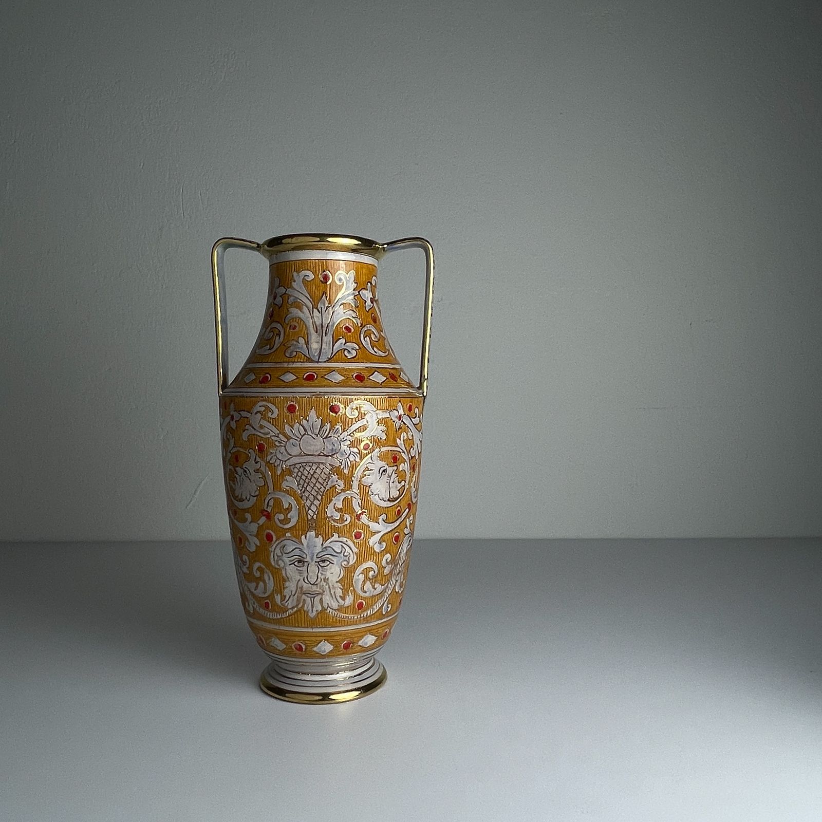 Antique Ceramic Vase By Serafino Volpi For Deruta, Italy, 1940 50s photo Home Decor