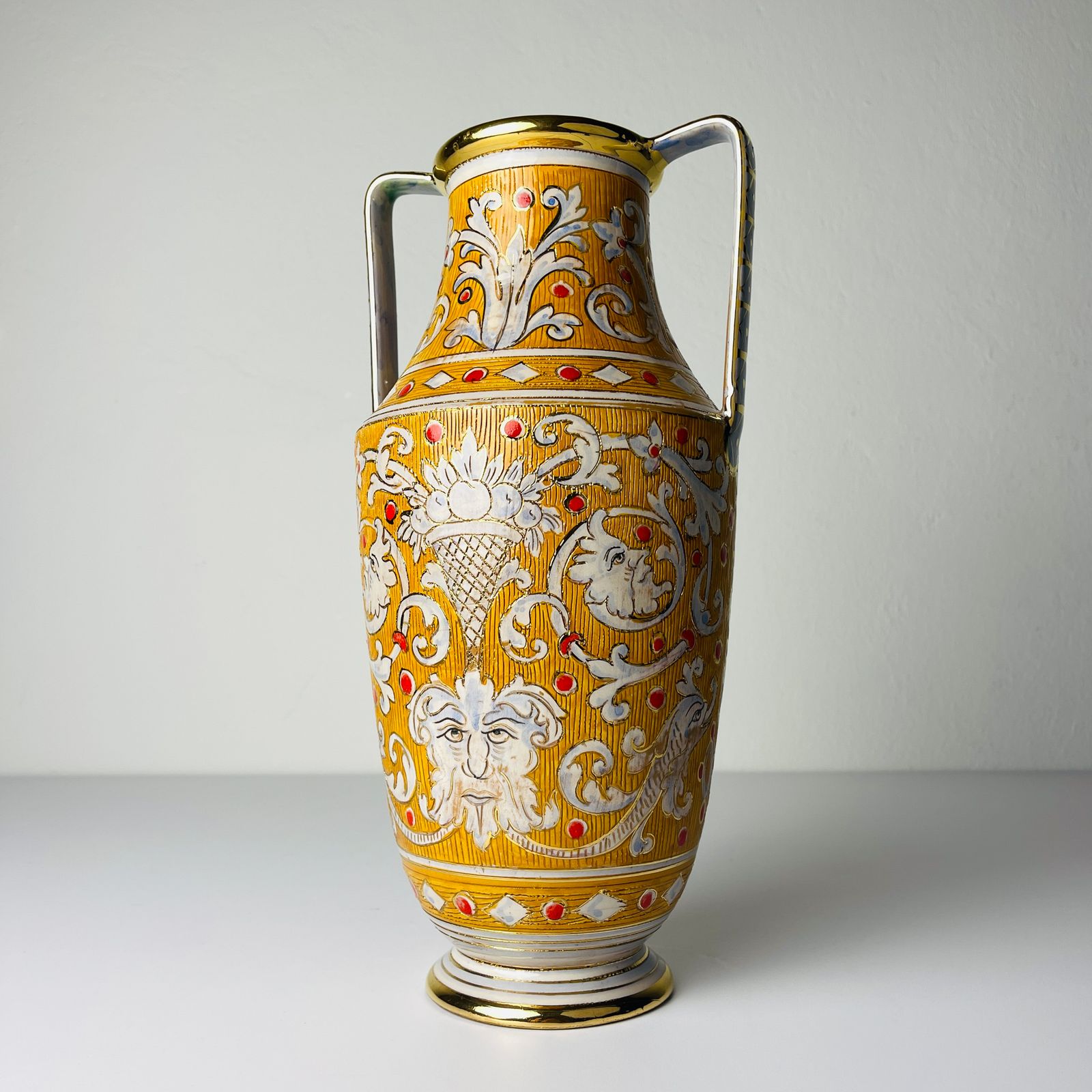 photo vintage Antique Ceramic Vase By Serafino Volpi For Deruta, Italy, 1940 50s