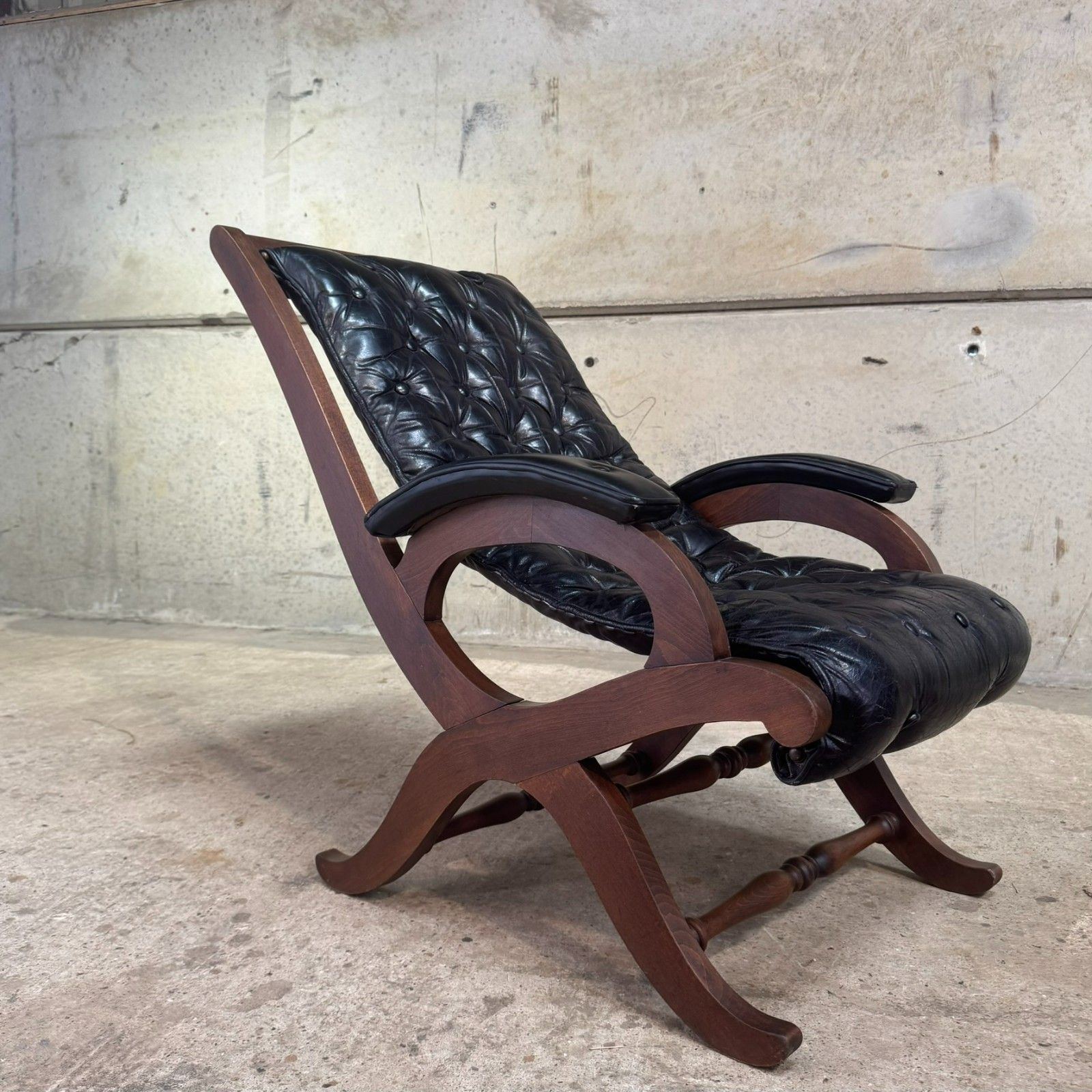 Pair Of 1940s Spanish Slipper Chairs With Footstool – Pierre Lottier For Valenti photo 2550.0