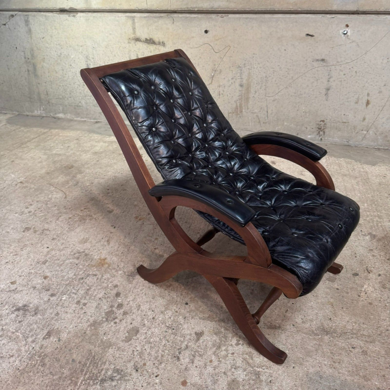 photo furniture Pair Of 1940s Spanish Slipper Chairs With Footstool – Pierre Lottier For Valenti