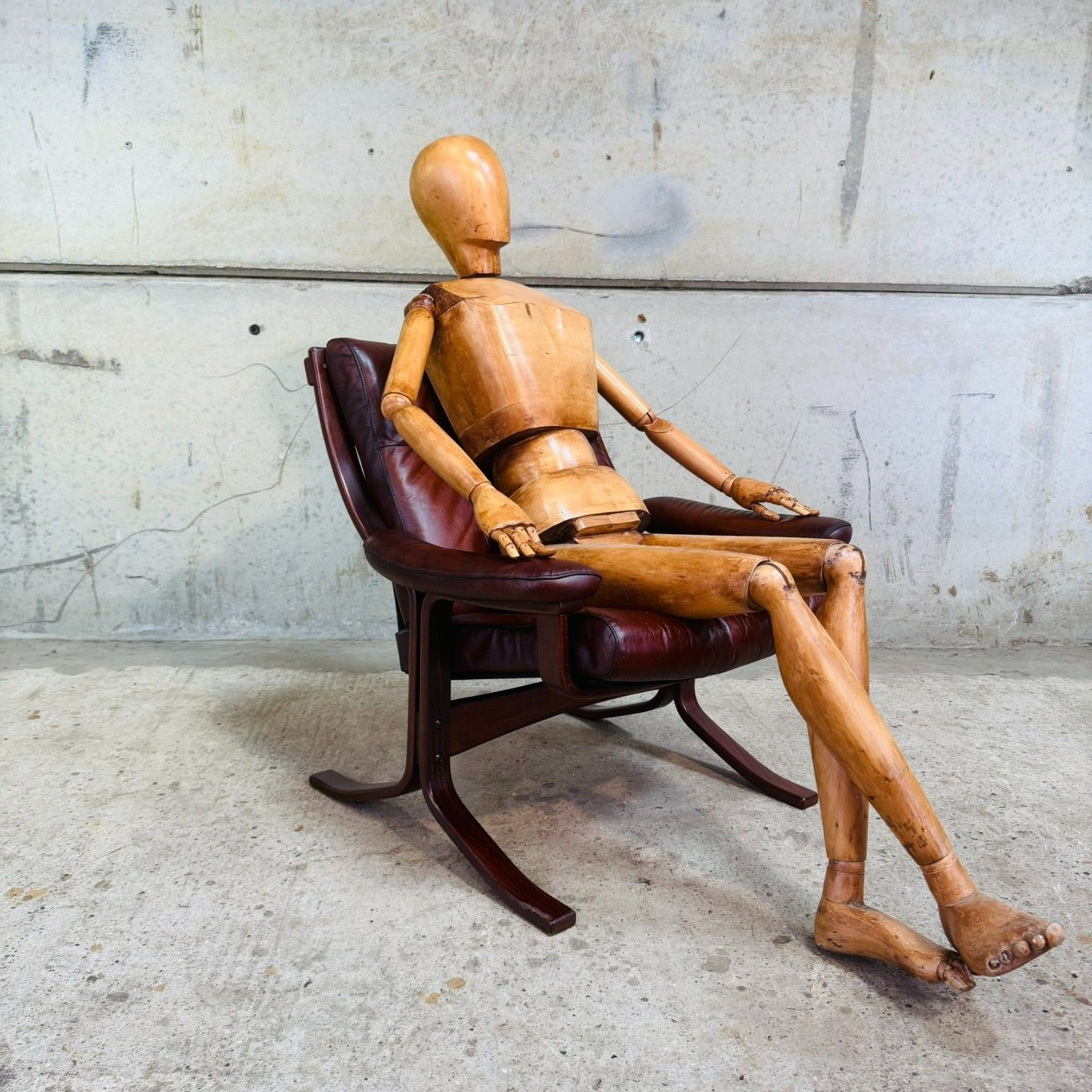 Norwegian 1970s Vintage Tan Leather Bentwood Chair #A650 photo furniture