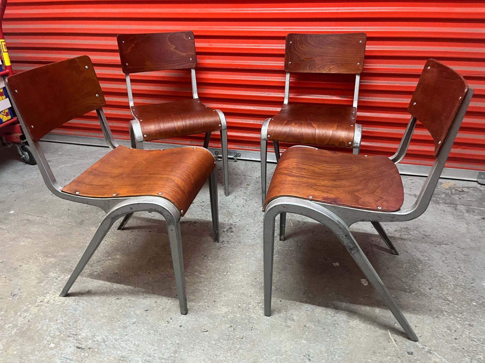 Esavian Stacking Chair By James Leonard For Esa, 1950s, Restored Set Of Four photo for sale