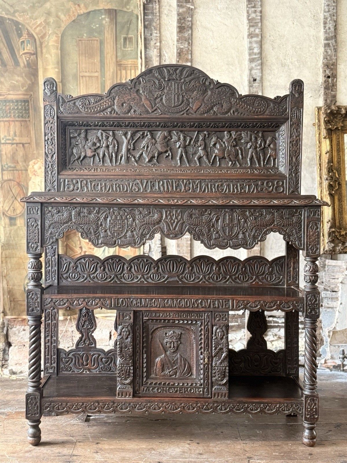Important Antiquarin  Antique Buffet Dresser Sideboard  George Shaw Engrave 1598 photo furniture