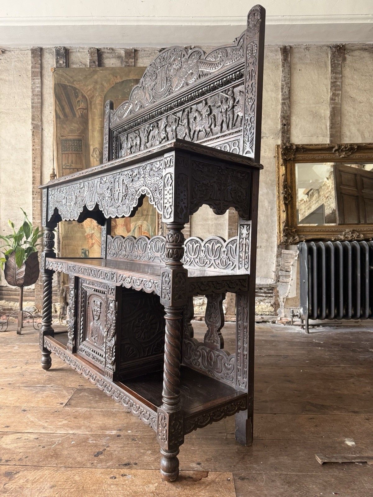 Important Antiquarin  Antique Buffet Dresser Sideboard  George Shaw Engrave 1598 photo vinterior