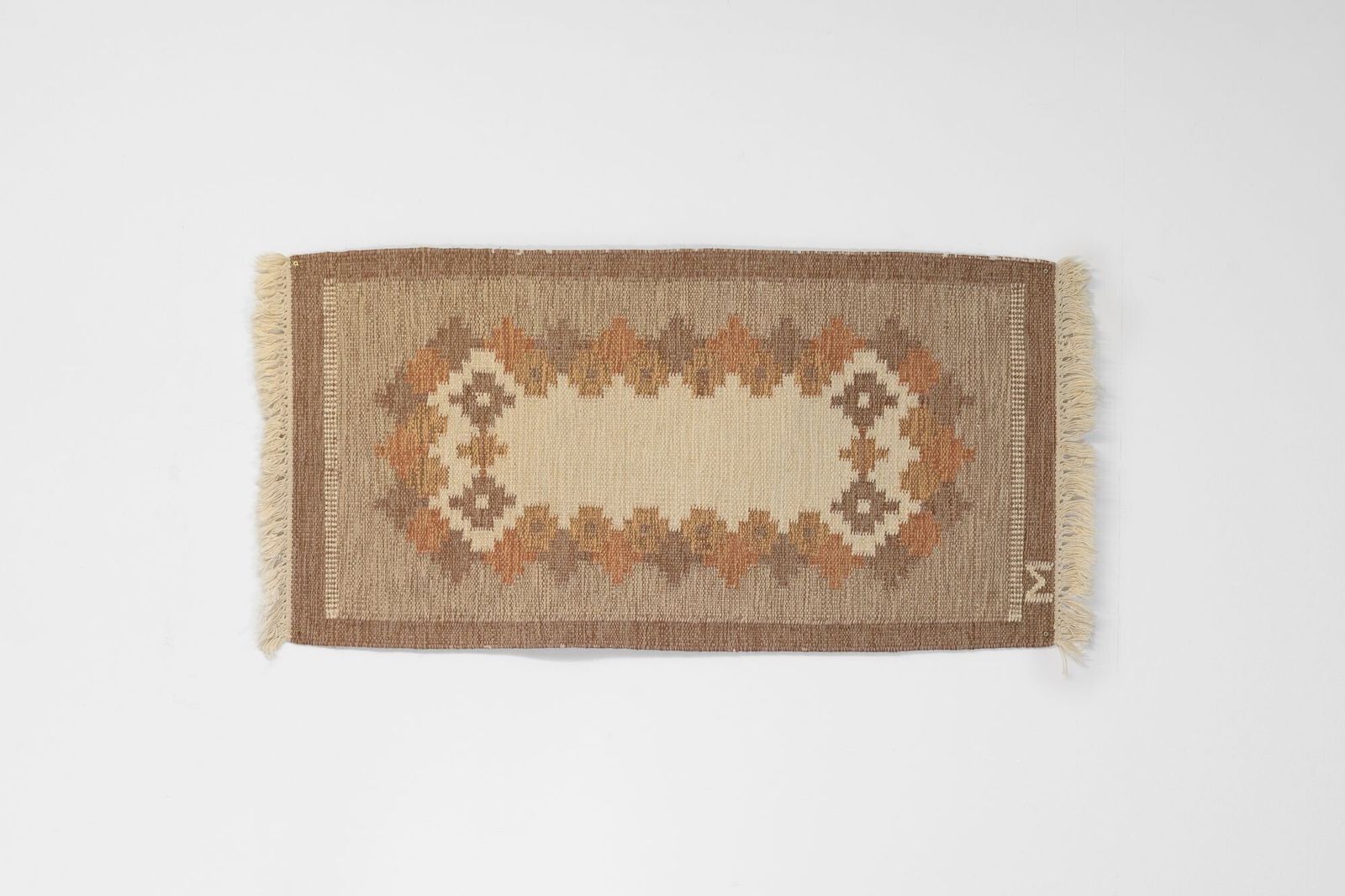 Brown Rug "M" Initial, 1960s, Wool photo Textiles