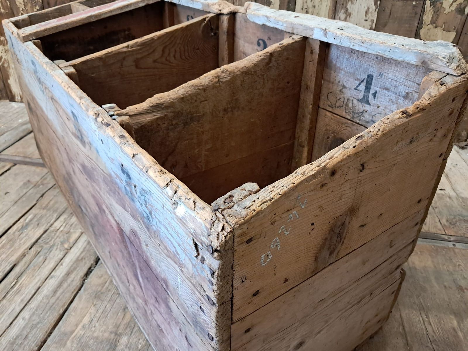Primitive Textile Bin photo for sale