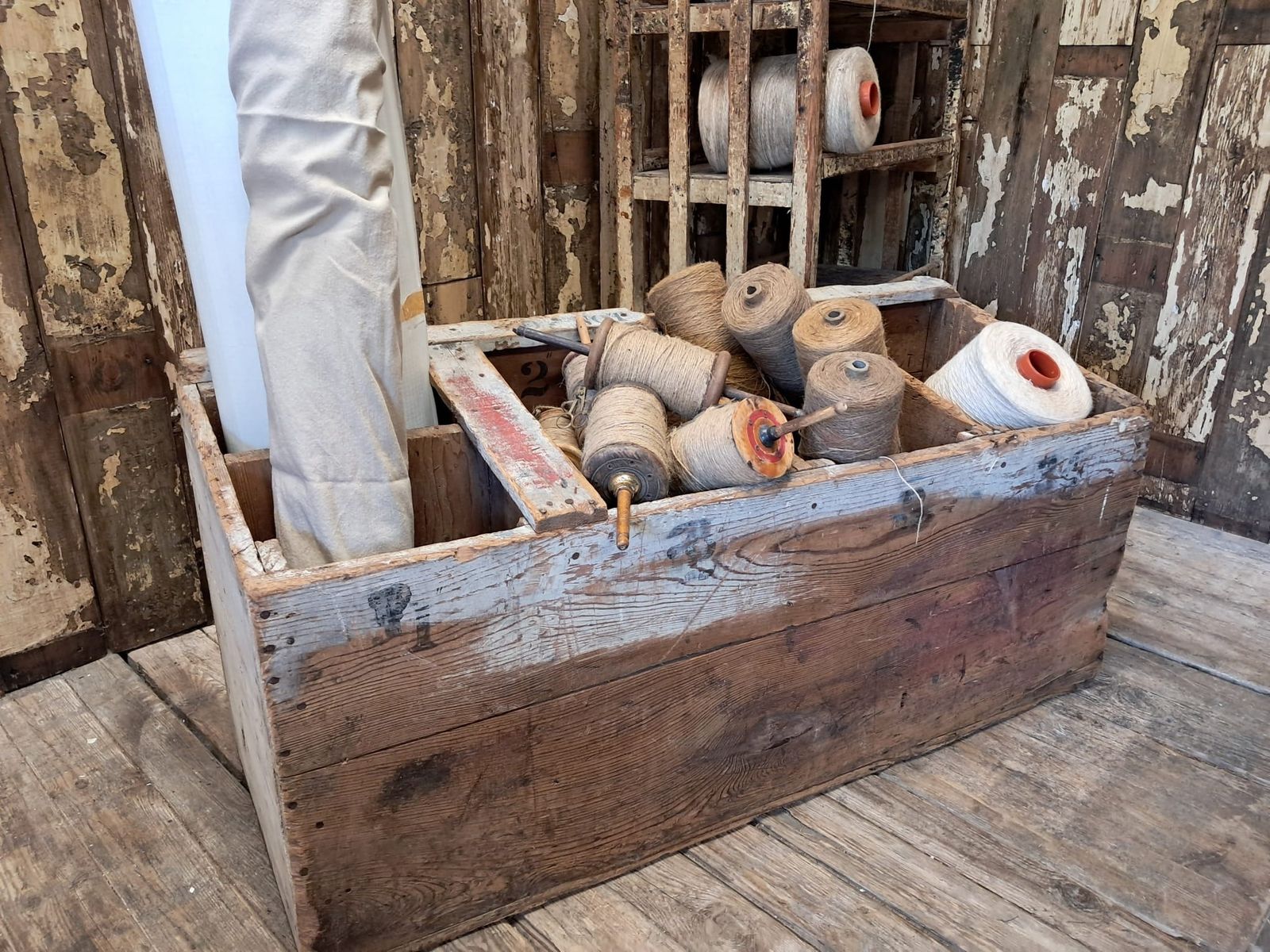 photo for sale Primitive Textile Bin