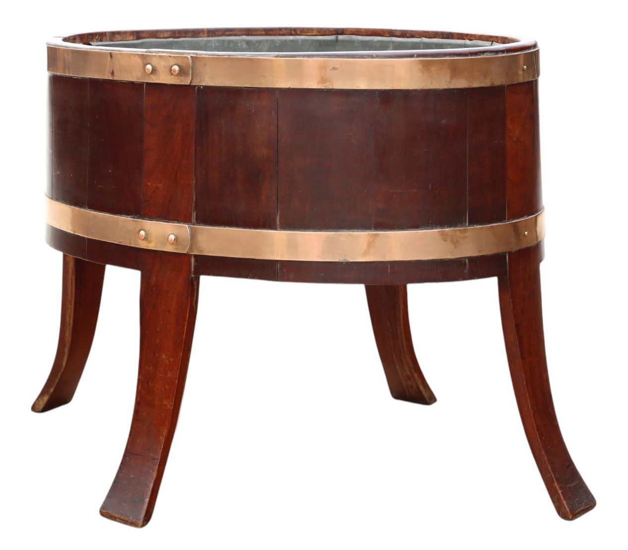 Antique C.1800 Georgian Mahogany & Brass Wine Cooler, Planter Or Log Basket – Quality Period Piece photo 1395.0