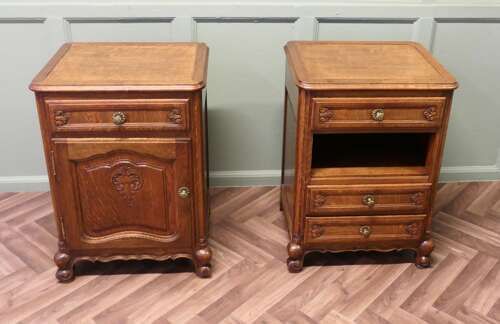 Pair Of French Golden Oak Bedside Cabinets photo for sale