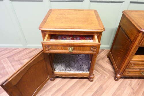 Pair Of French Golden Oak Bedside Cabinets photo Furniture