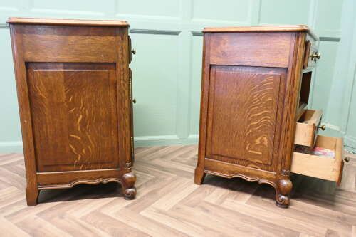 Pair Of French Golden Oak Bedside Cabinets photo vinterior