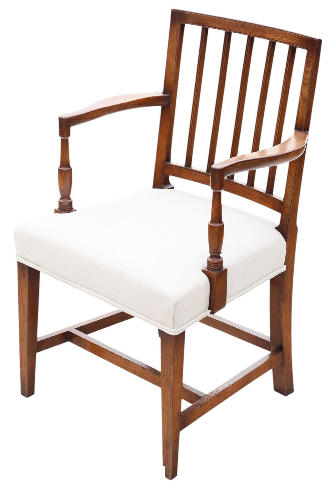 Antique Set Of 6 (5 Plus 1) Early 19th Century Elm Kitchen & Dining Chairs – High Quality Original photo for sale