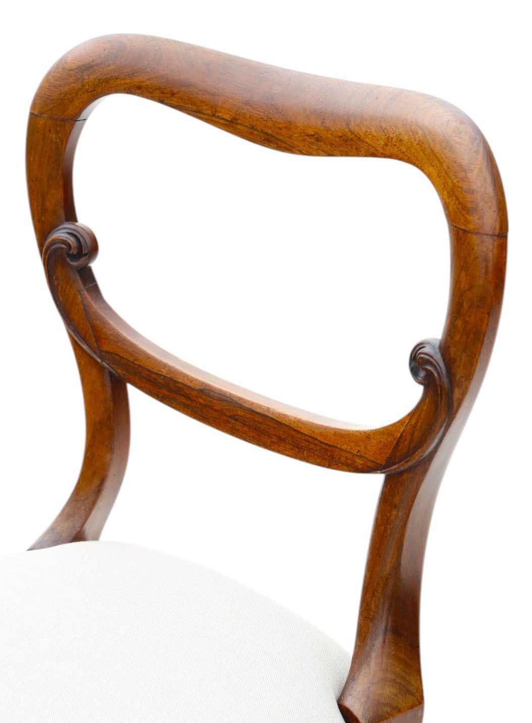 Antique Set Of 6 Victorian Rosewood Balloon Back Dining Chairs – Mid 19th Century, High Quality Originals photo vinterior