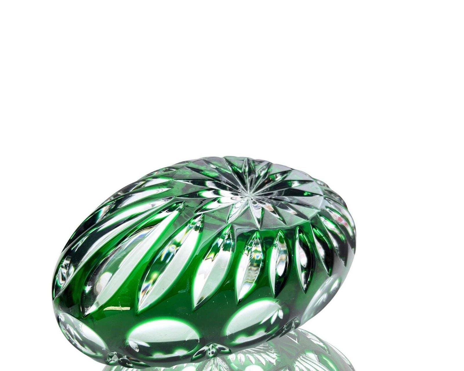 Emerald Green Crystal Bowl | 1pc | Nachtmann Bamberg | Vintage Germany photo 171.0