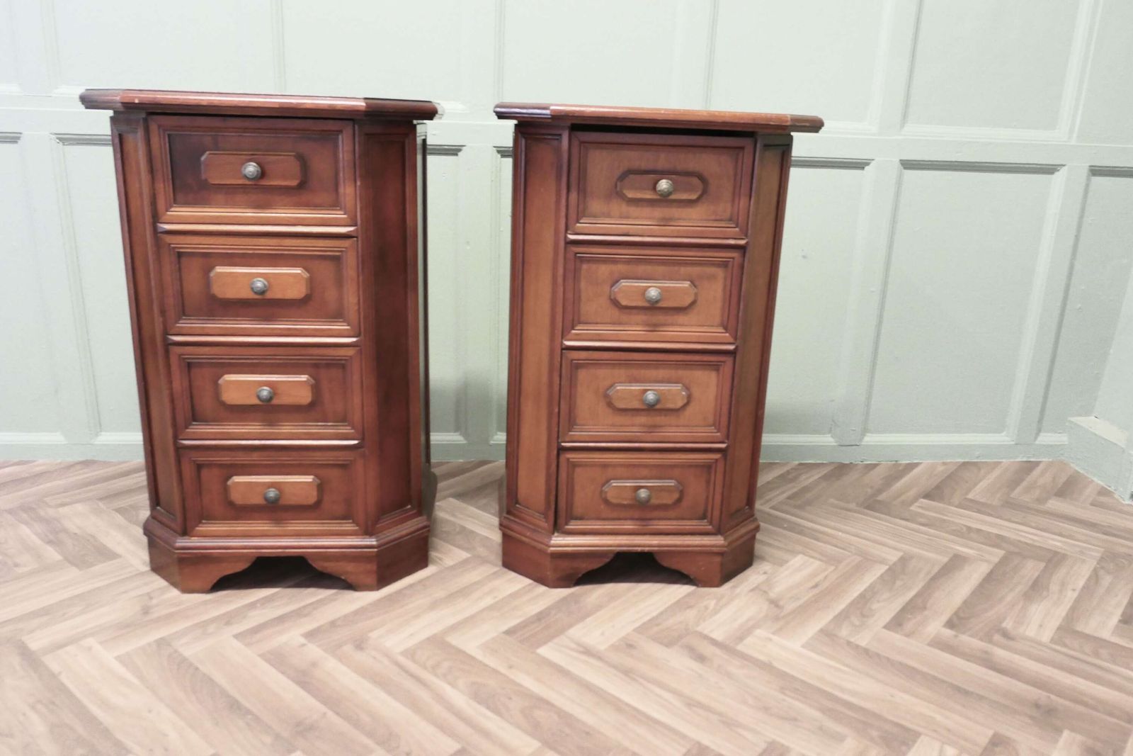 A Pair Of Arts And Crafts Style 4 Drawer Chest Of Drawers, Night Tables photo furniture
