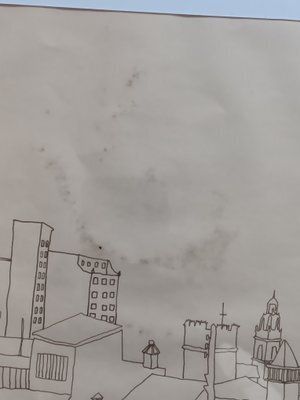 Andreu Alfaro, Urban Landscape Drawing Of Valencia, 1958, Ink photo for sale