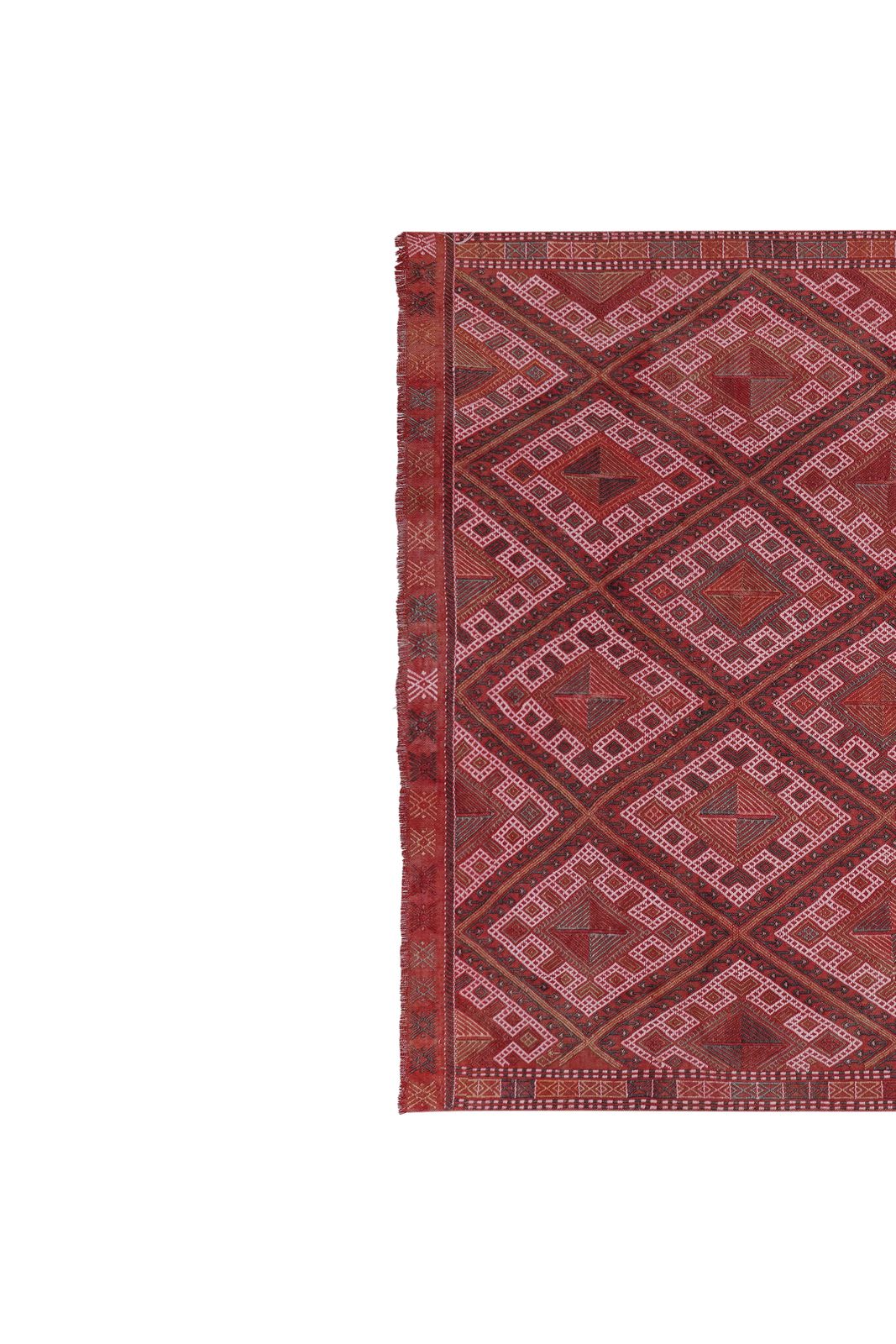 Turkish Jajim Kilim Wool Rug With Geometric Motif 5'1'' X 8'1'' photo Textiles