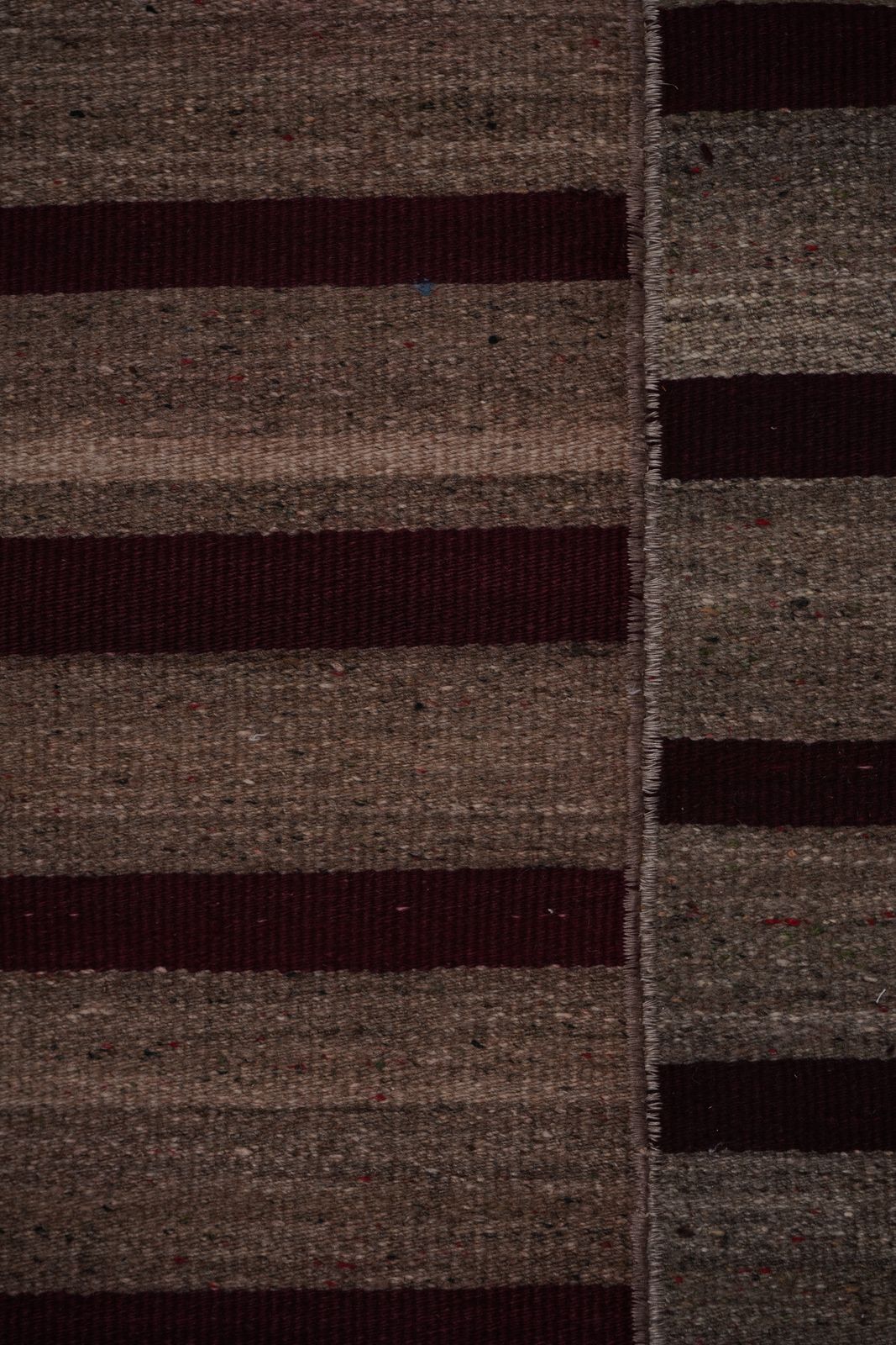 Textiles 1960s Oversize Bohemian Striped Wool Kilim Rug 9'2'' X 11'4'' photo