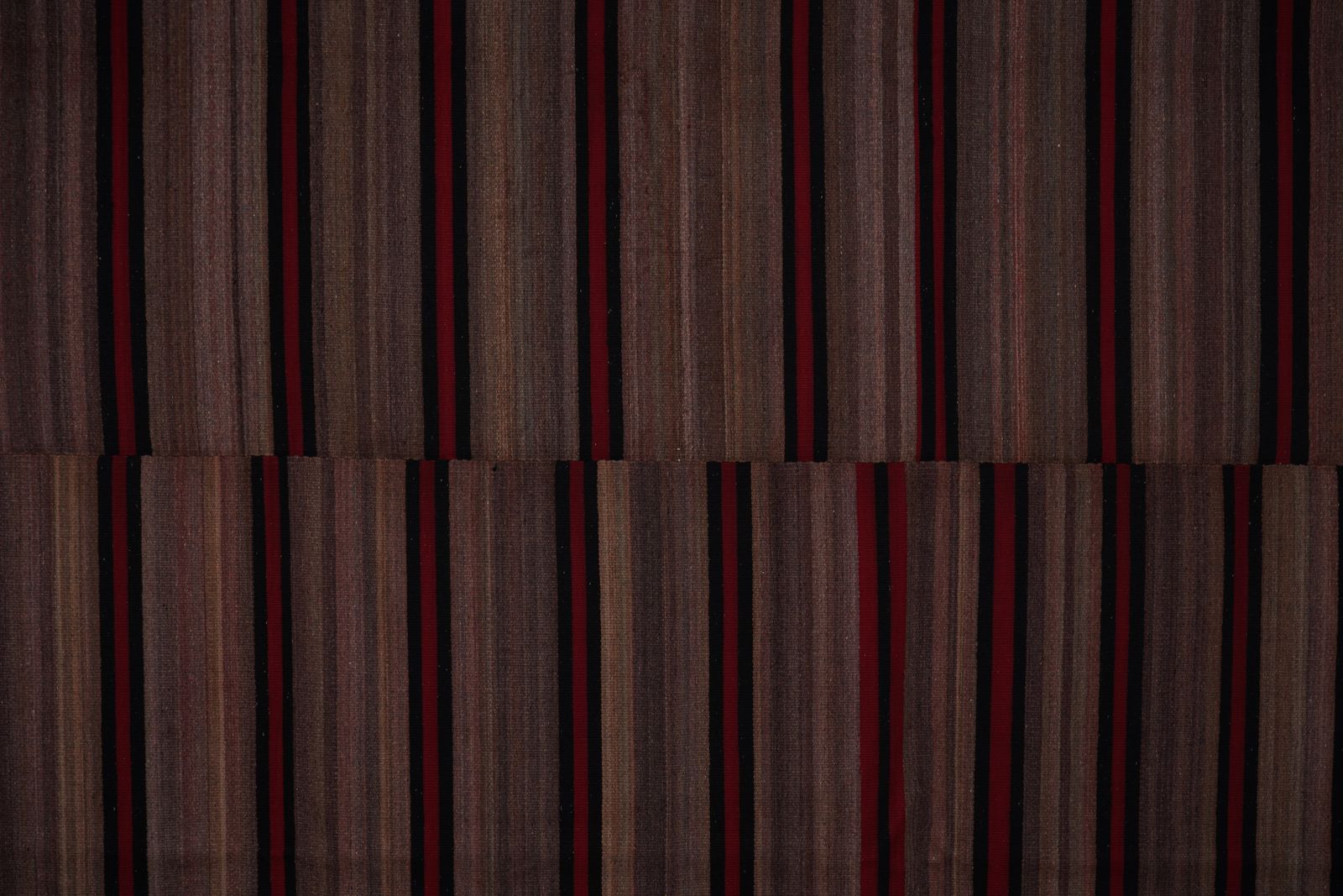 photo for sale 1960s Oversize Bohemian Striped Wool Kilim Rug 9'5'' X 9'5''