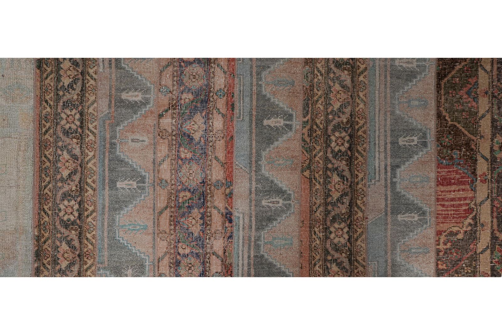 1960s Turkish Oushak Extra Long Runner With Mid Century Modern Style 2'5'' X 63'1'' photo vintage