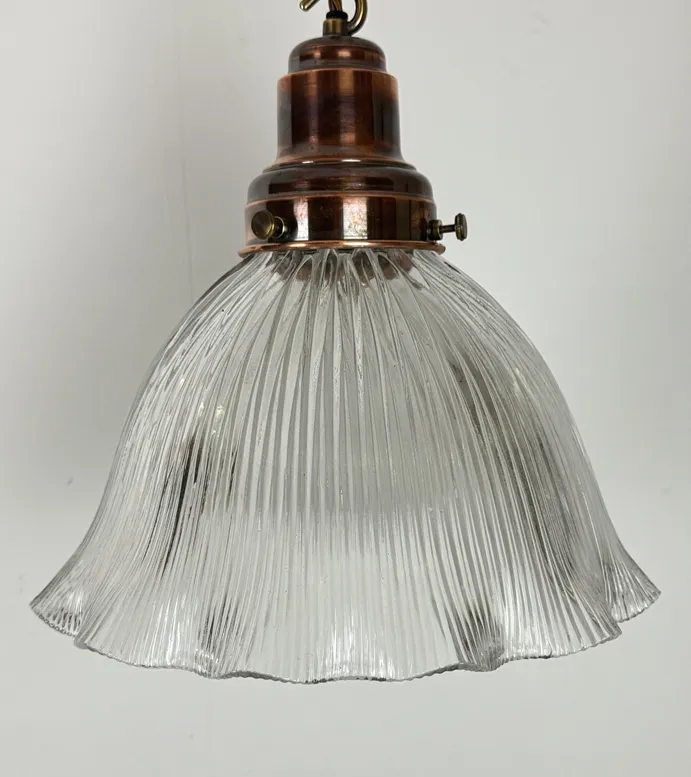Extra Large Antique Holophane Pendant Light (55174) photo for sale