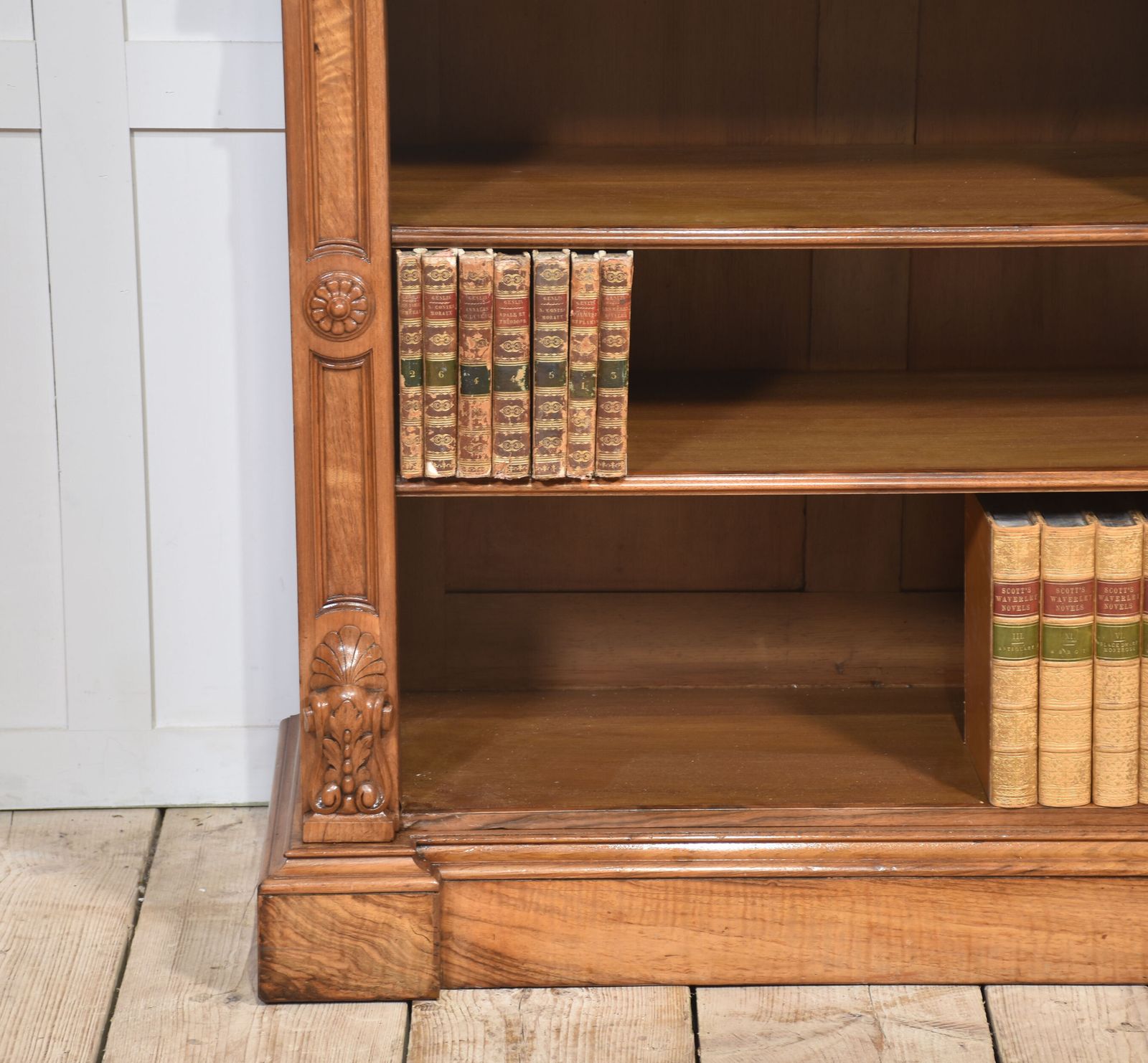 photo for sale Pair Of 19th Century Walnut Open Bookcases