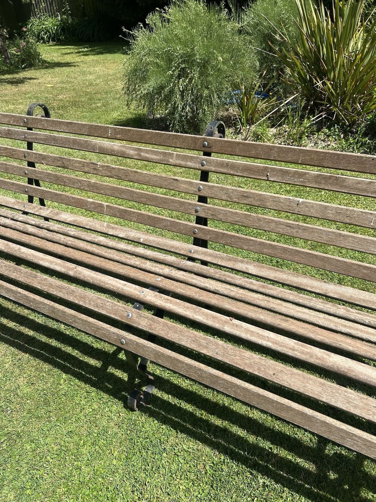 Antique Wrought Iron Garden Bench Seat Chair Victorian 10ft Period Old Reclaim photo 2891.0