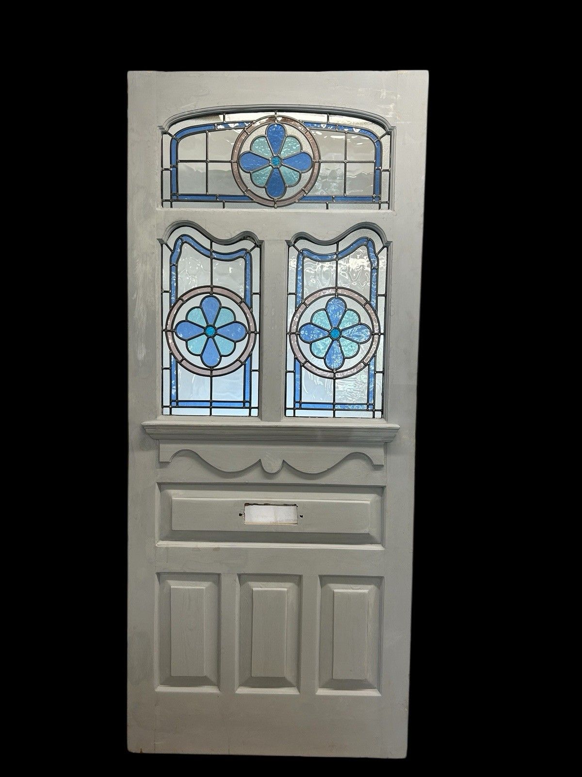 Large Edwardian Stained Glass Front Door Old Antique Period Reclaimed Refurb