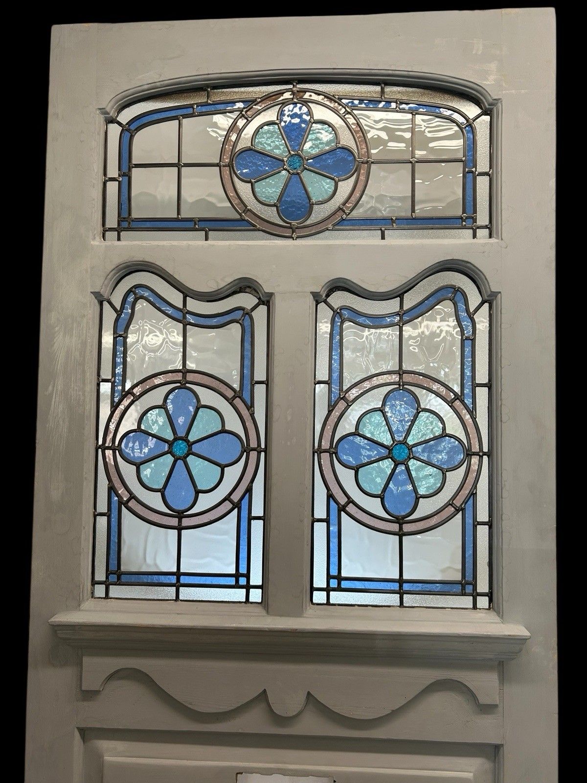 Large Edwardian Stained Glass Front Door Old Antique Period Reclaimed Refurb photo 3481.0