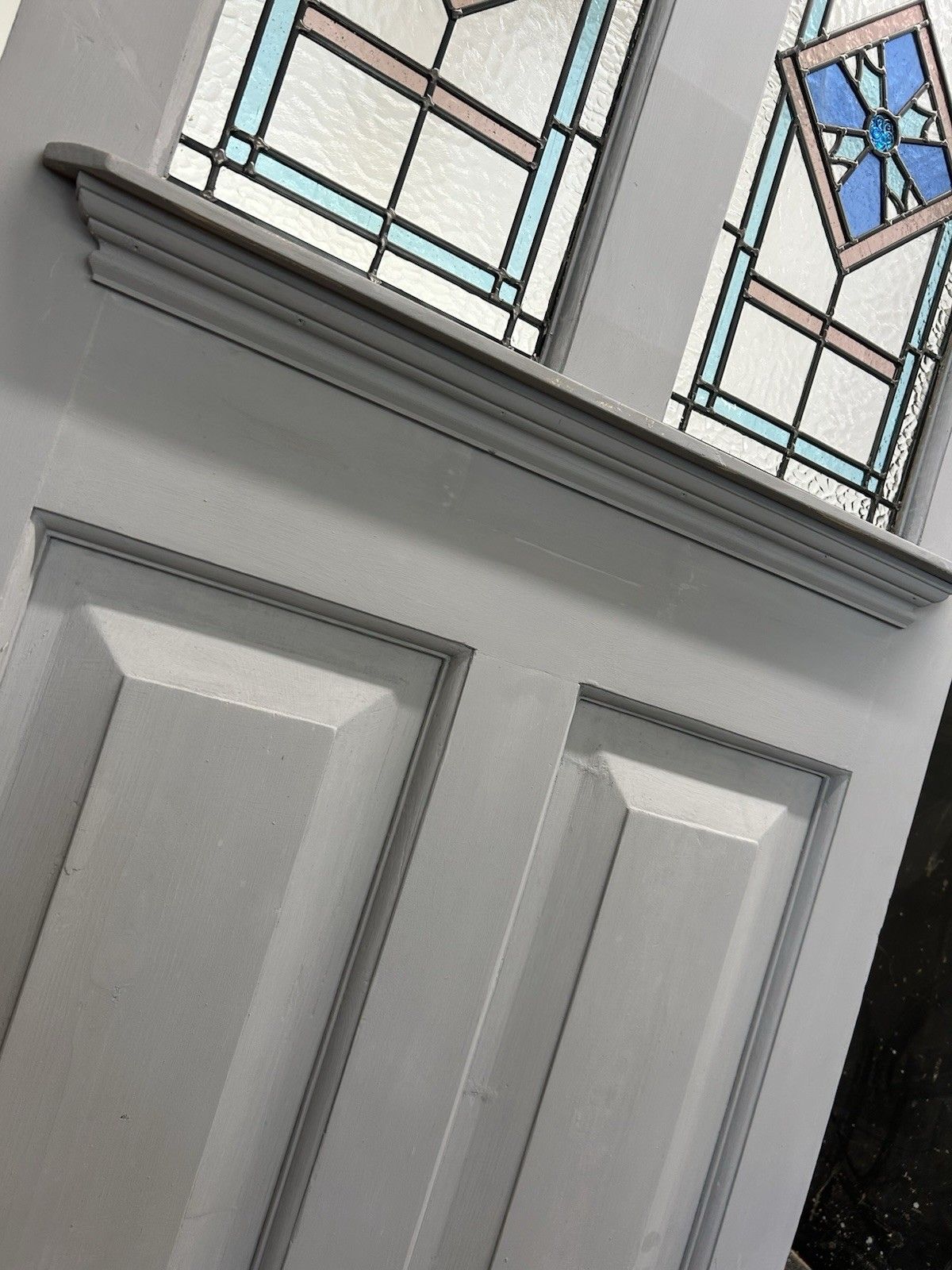 Large Edwardian Stained Glass Front Door Old Antique Period Reclaimed Refurb photo Home Fixtures