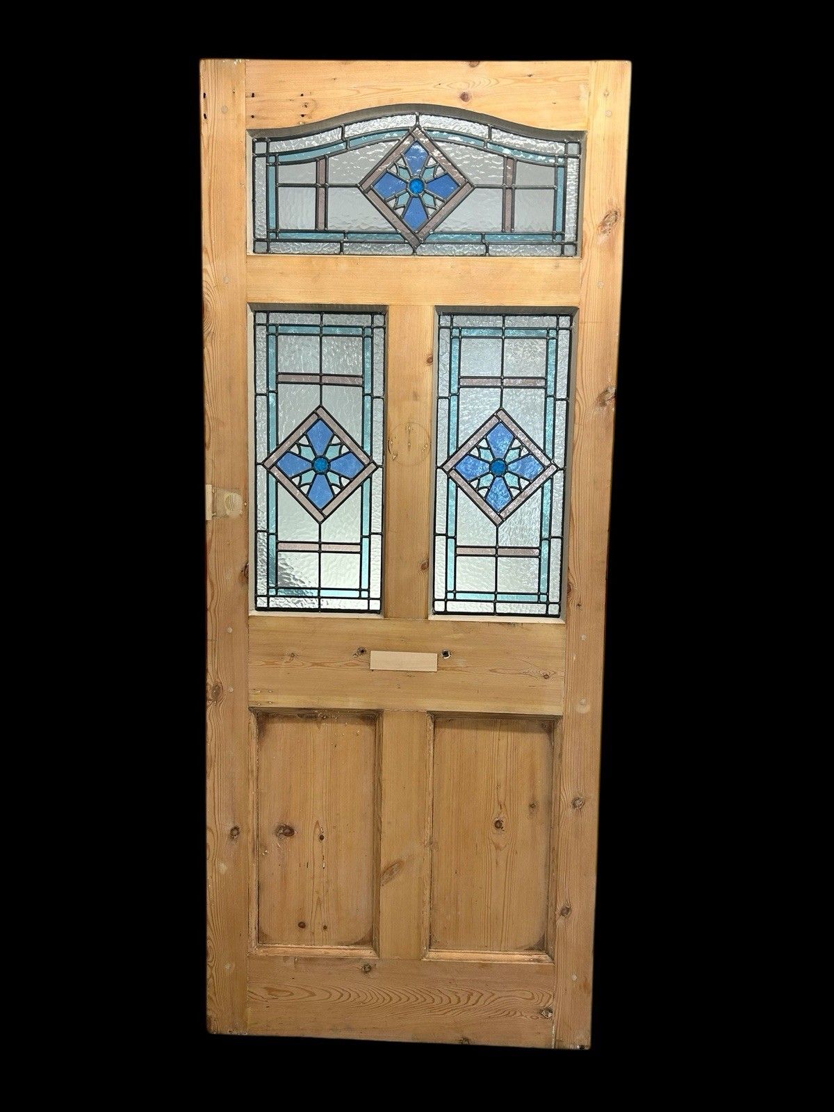 Large Edwardian Stained Glass Front Door Old Antique Period Reclaimed Refurb photo vintage