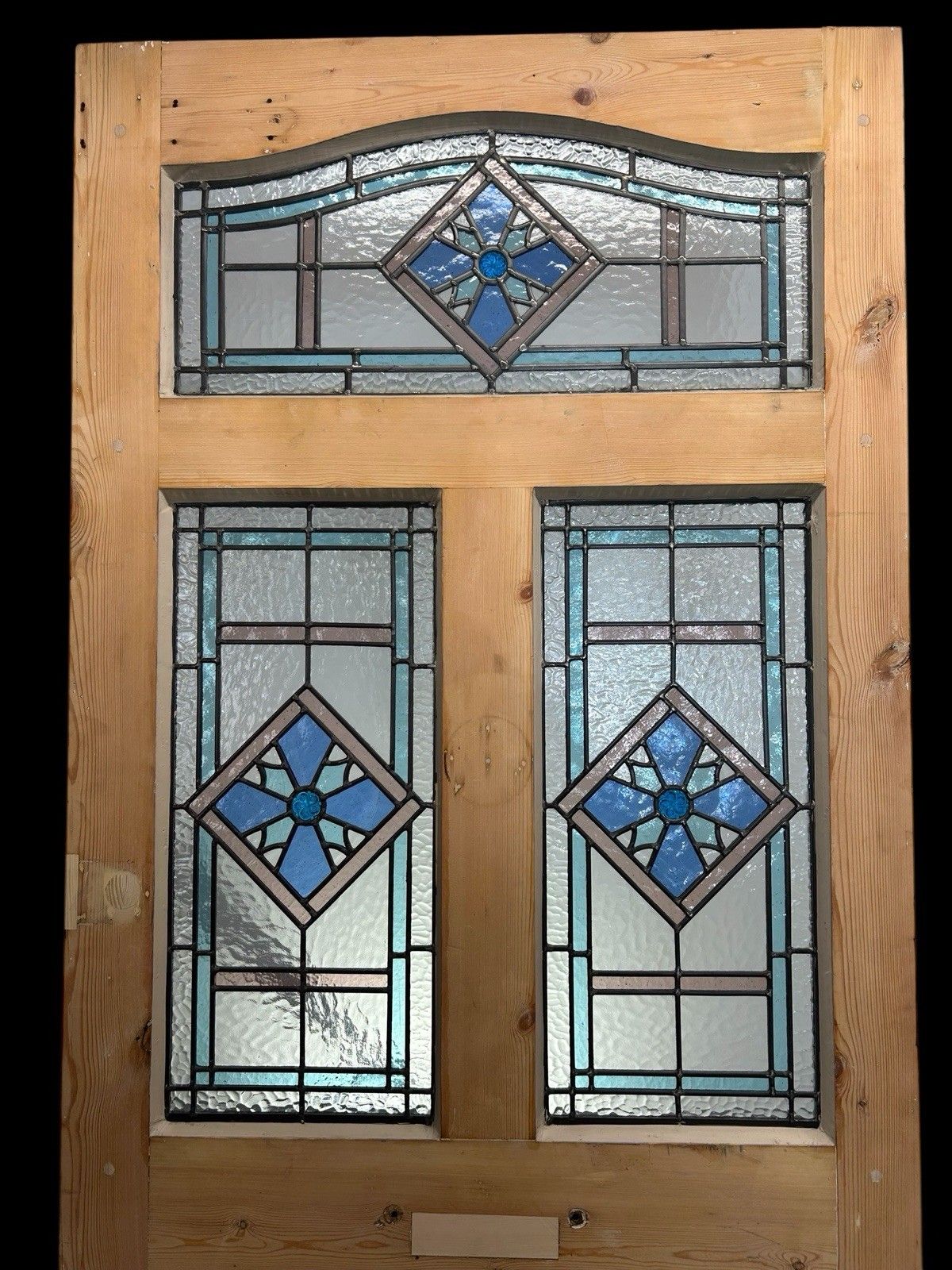photo for sale Large Edwardian Stained Glass Front Door Old Antique Period Reclaimed Refurb