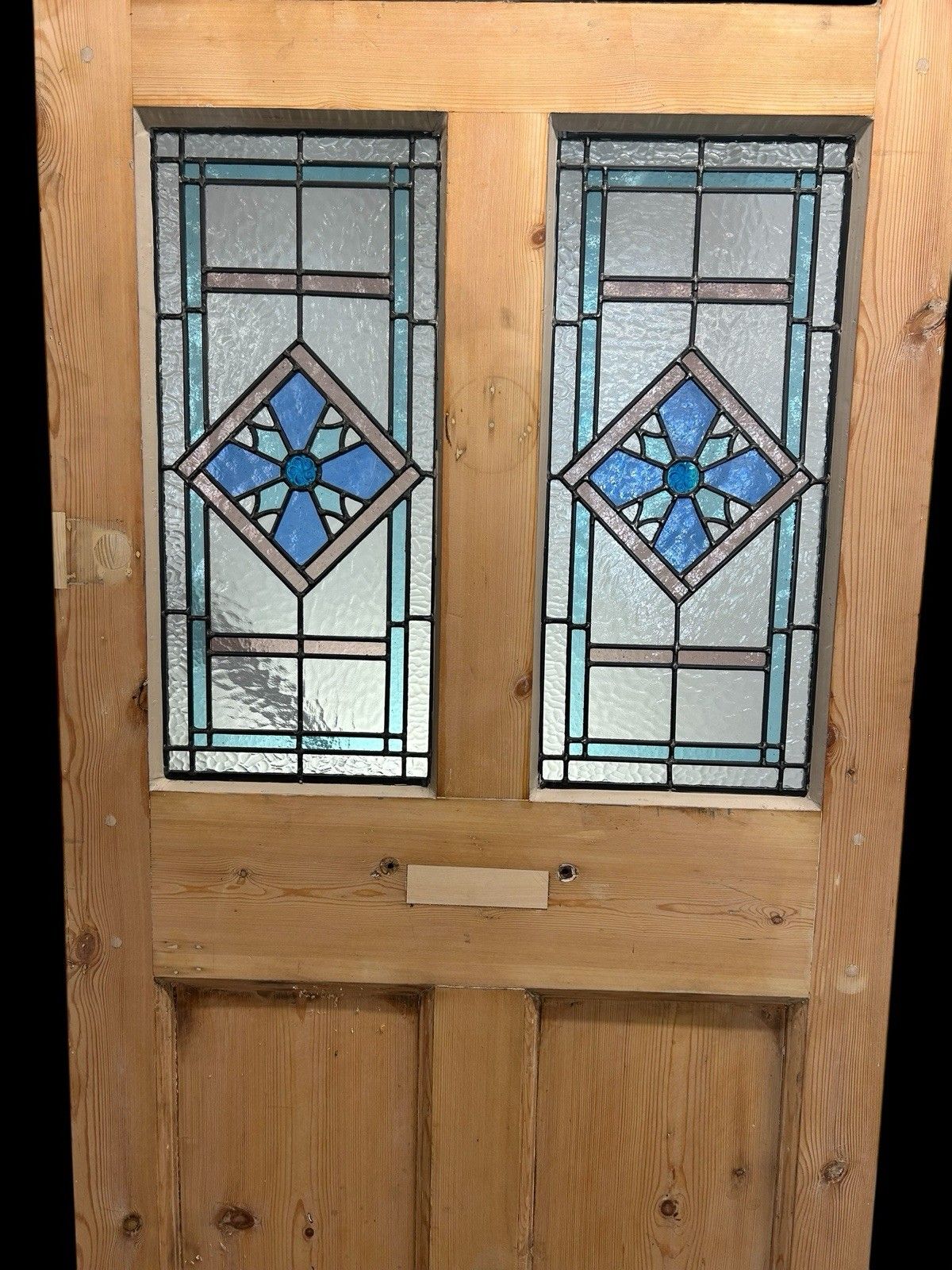 Home Fixtures Large Edwardian Stained Glass Front Door Old Antique Period Reclaimed Refurb photo