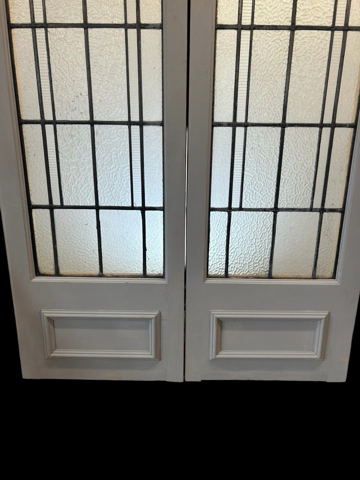 Art Deco French Doors Room Dividers Stained Glass Old Period Reclaimed Antique photo vinterior