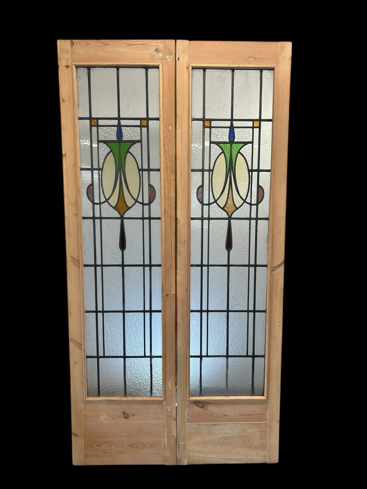 photo furniture Art Deco French Doors Room Dividers Stained Glass Old Period Reclaimed Antique
