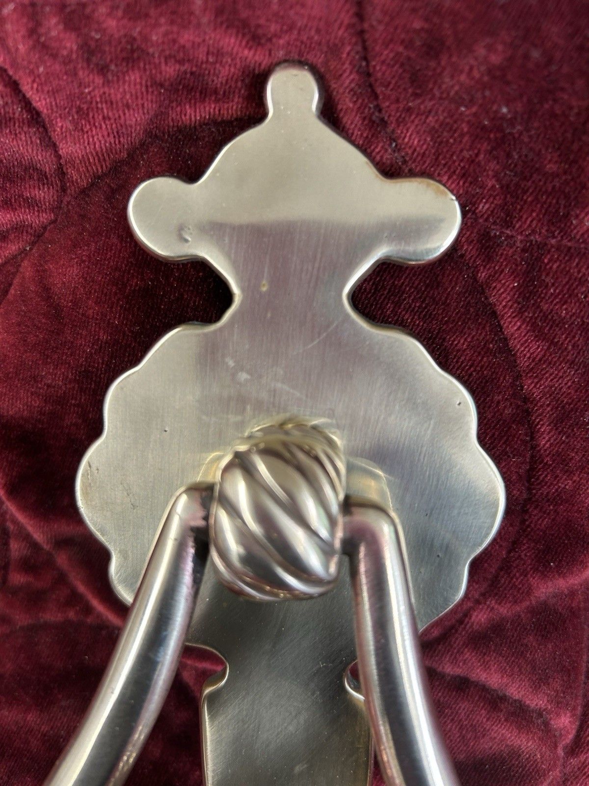 Antique Solid Brass Front Door Knocker Old Reclaimed Period Victorian Handle photo vinterior