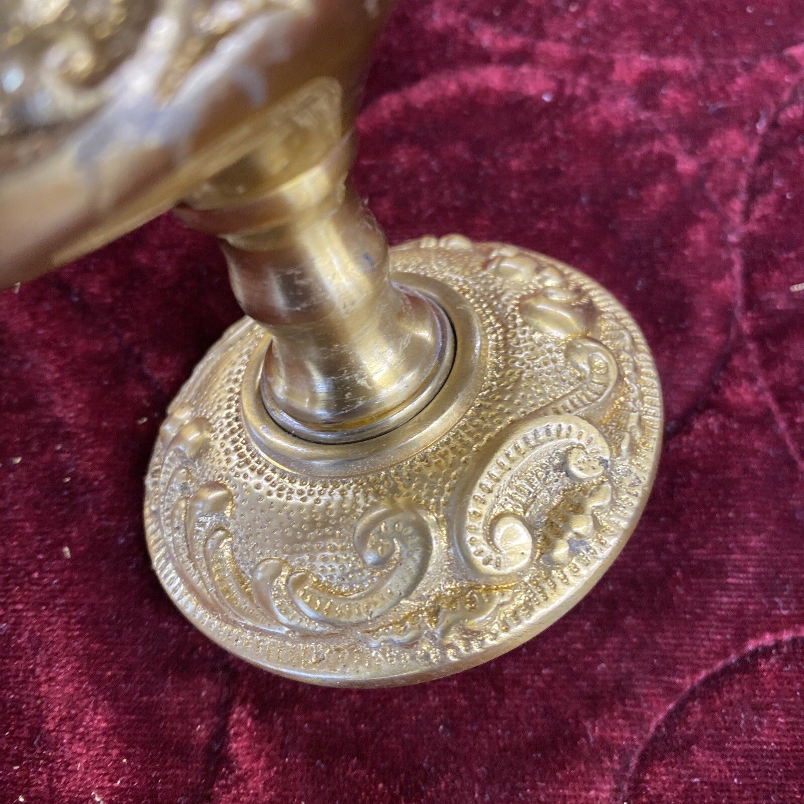 Pair Of Antique Gilt Brass Door Handles French Baroque Unique Sets Push Pull Old photo 295.0