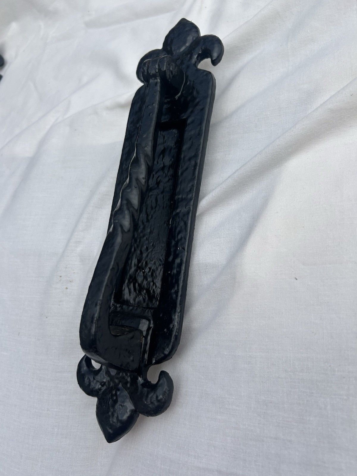 Large Antique Front Door Knocker Letterbox Period Cast Iron Gothic Tudor Metal photo furniture