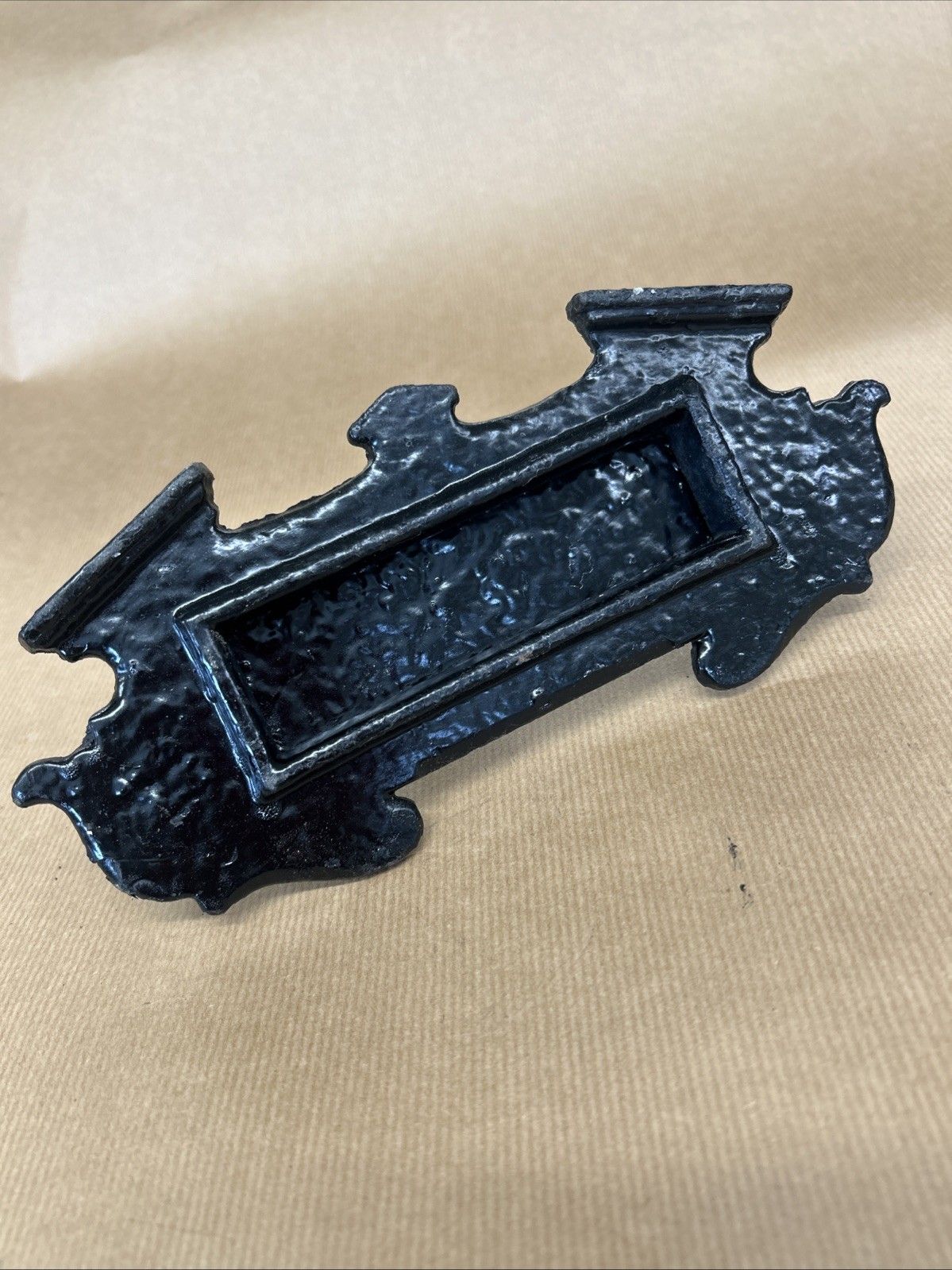Old Antique Front Door Letterbox Period Cast Iron Victorian Metal Reclaimed