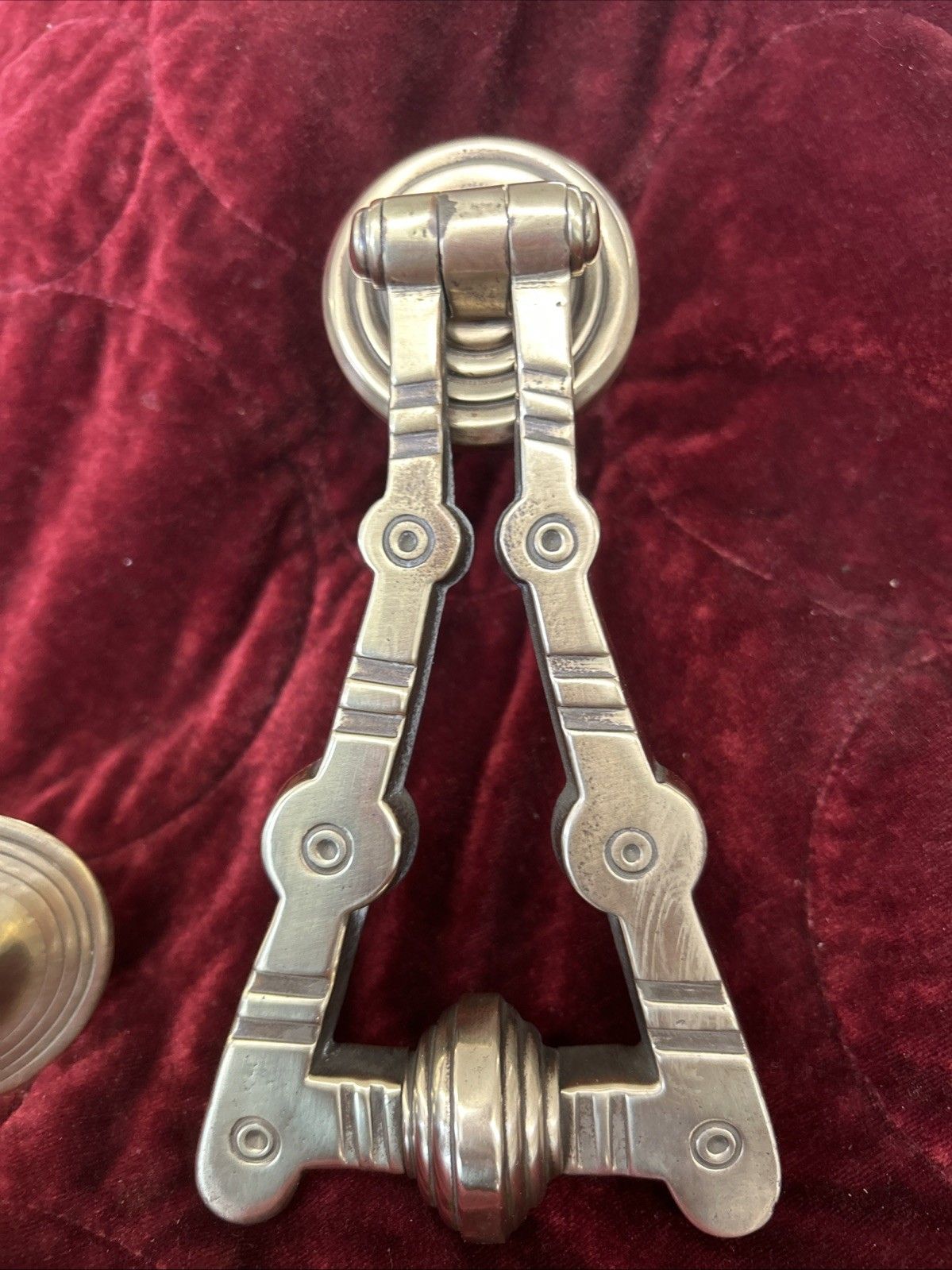 Rare Solid Brass Front Door Knocker Old Reclaimed Period Victorian Antique Metal photo furniture