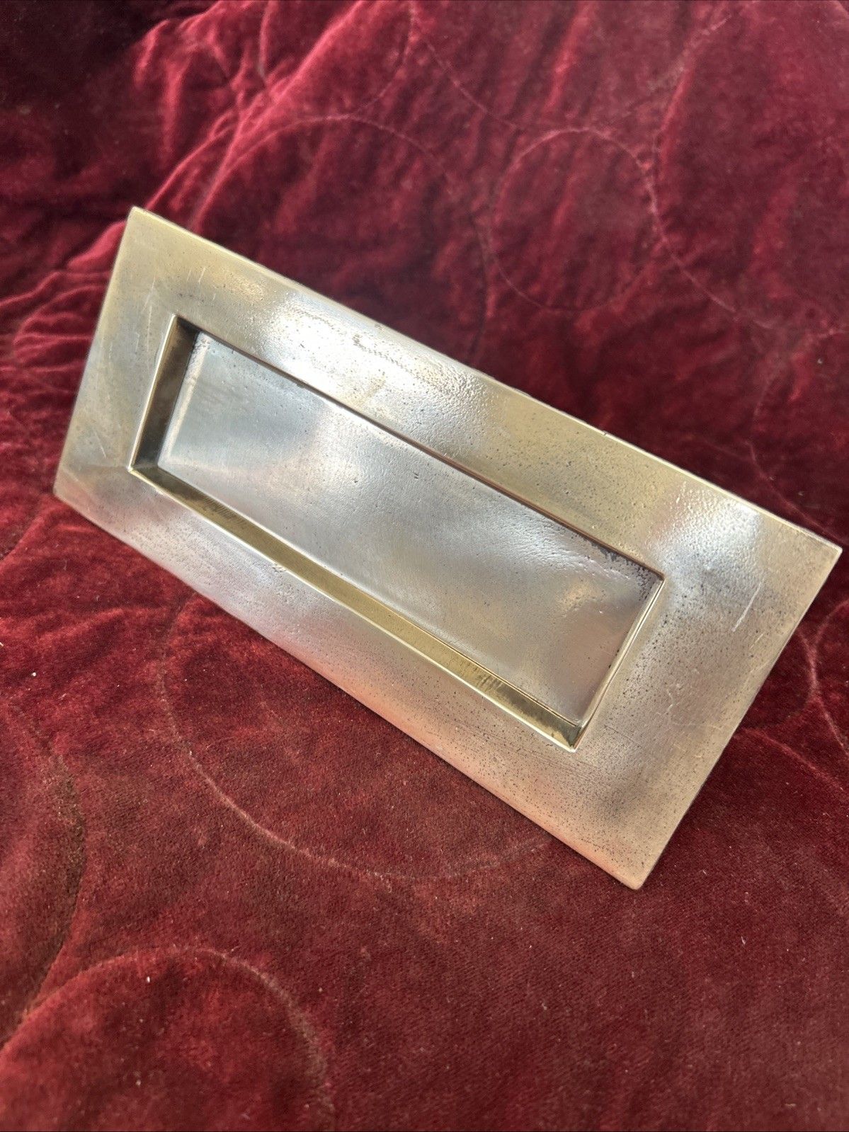 Antique Solid Bronze Front Door Letterbox Knocker Old Victorian Reclaimed Period photo furniture