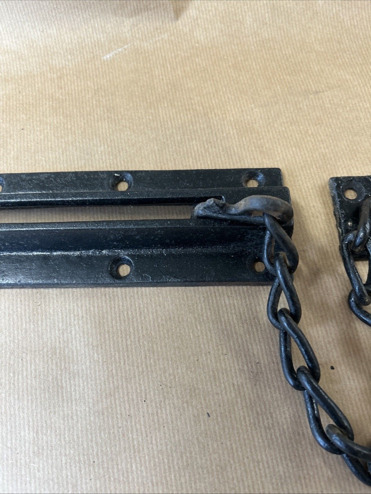 Large Antique Victorian Door Chain Lock Keep Kenrick Cast Iron Period Reclaimed photo Home Fixtures