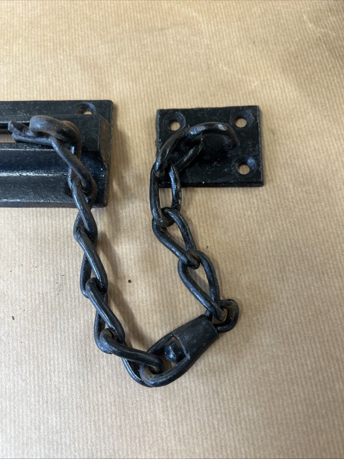 Large Antique Victorian Door Chain Lock Keep Kenrick Cast Iron Period Reclaimed photo 113.0
