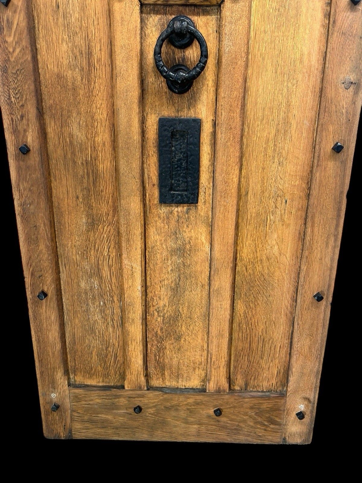 Large Solid Oak Front Door Old Antique Period Reclaimed Glass Cast Iron Refurb photo buy