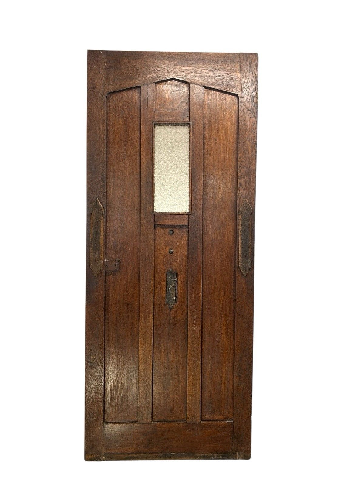 photo furniture Large Solid Oak Front Door Old Antique Period Reclaimed Glass Cast Iron Refurb